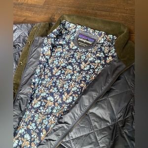 Women’s dark blue and brown suede coat